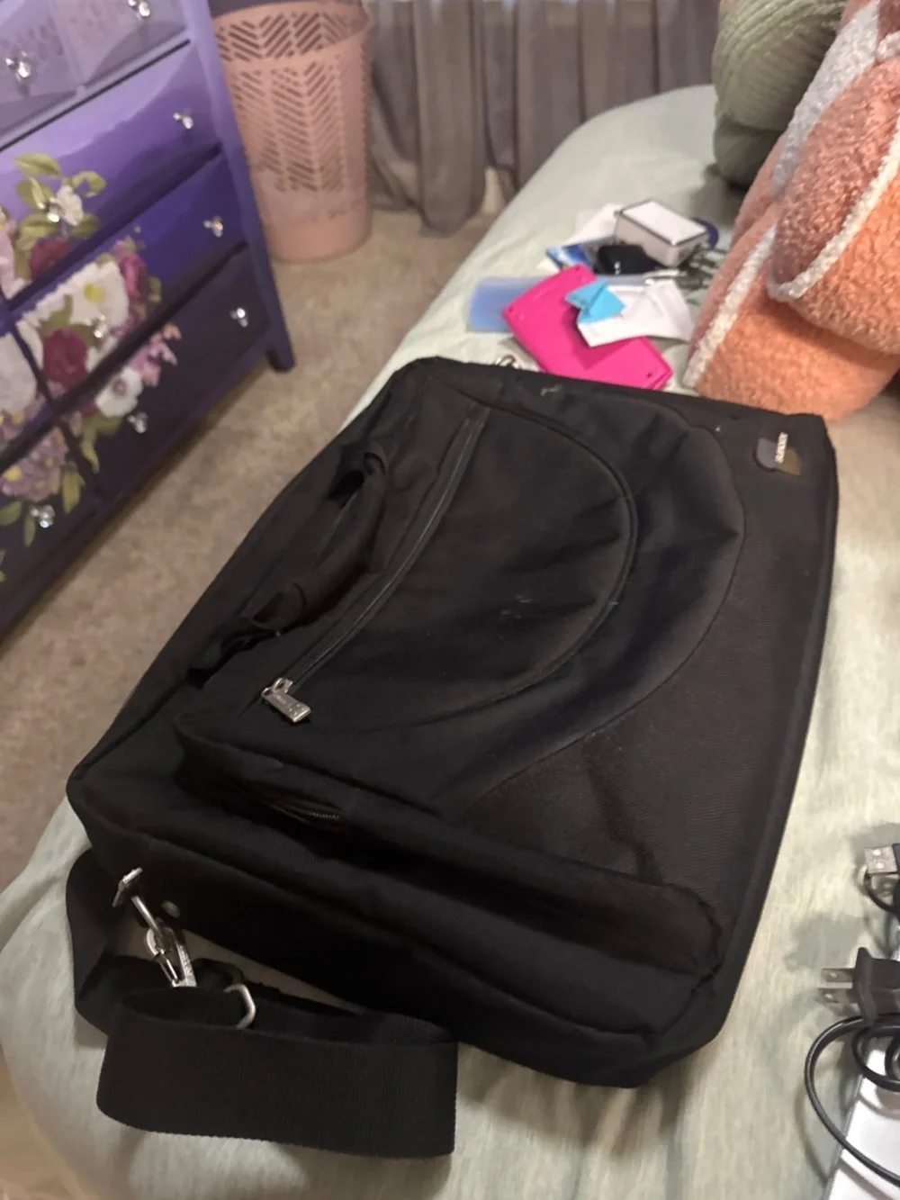 Computer with charger and case